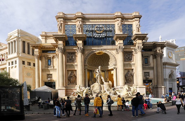 The entrance to the Forum Shops at Caesars Palace on the Las Vegas Strip Dec. 26, 2017.