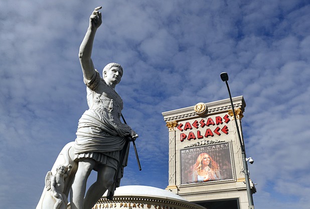 An exterior view of Caesars Palace on the Las Vegas Strip Dec. 26, 2017.