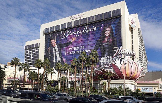 An exterior view of the Flamingo on the Las Vegas Strip Dec. 26, 2017.