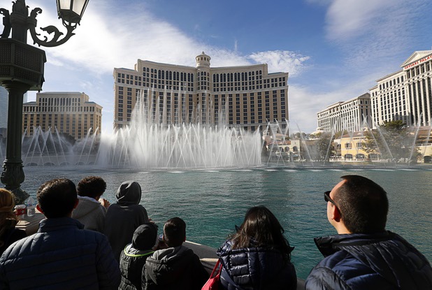 An exterior view of the Bellagio on the Las Vegas Strip Dec. 26, 2017.