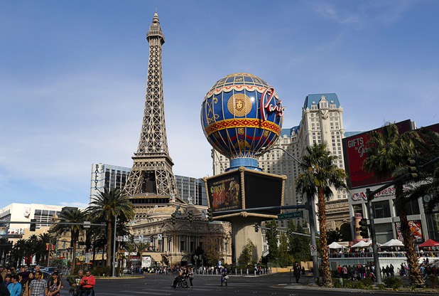 An exterior view of Paris on the Las Vegas Strip Dec. 26, 2017.