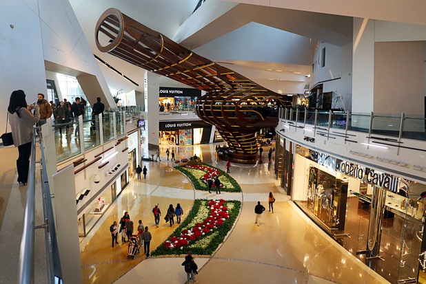 An interior view of the Crystals retail mall on the Las Vegas Strip Dec. 26, 2017.