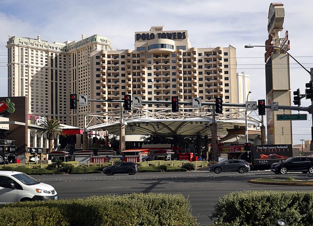 An exterior view of Polo Towers on the Las Vegas Strip Dec. 26, 2017.