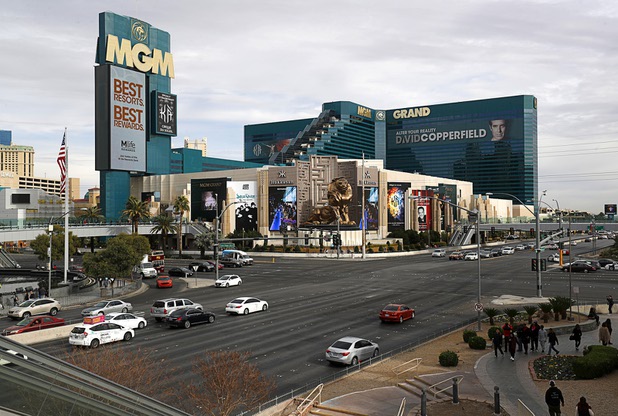 An exterior view of the MGM Grand on the Las Vegas Strip Dec. 26, 2017.