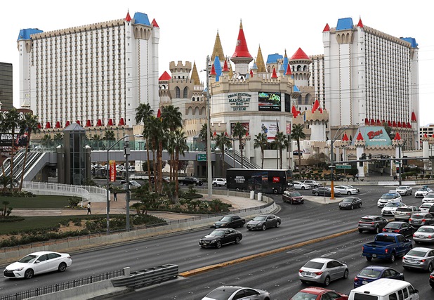An exterior view of Excalibur on the Las Vegas Strip Dec. 26, 2017.