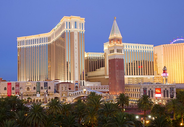 An exterior view of the Venetian Resort hotel casino in Las Vegas Friday, August 22, 2014.