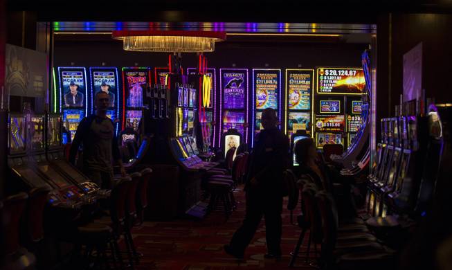 Players enjoy the slots as the Golden Gate celebrates their 112th year anniversary on Saturday, Jan. 13, 2018.