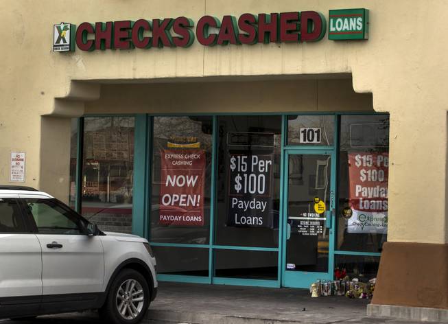 The Express Cash Checking on Jones Boulevard near Vegas Drive where recently, Celia Luna, a former store employee was killed during a robbery attempt on Thursday, Jan. 18, 2018.