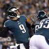 Philadelphia Eagles quarterback Nick Foles throws during the first half of the NFL football NFC championship game against the Minnesota Vikings Sunday, Jan. 21, 2018, in Philadelphia. 