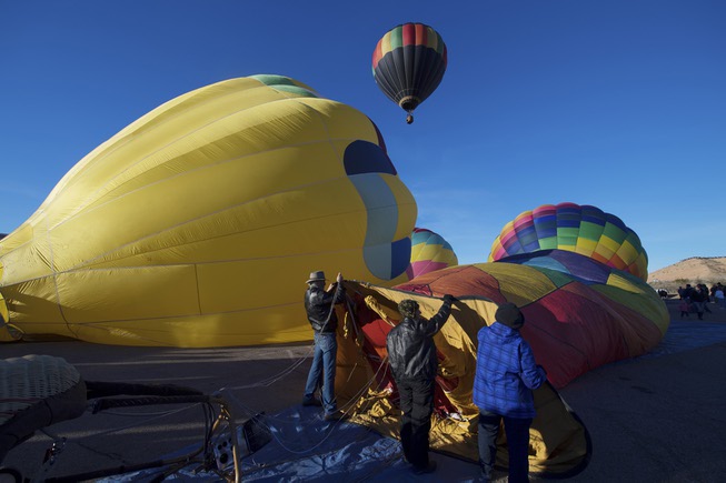 Balloons are inflated in the old Oasis parking lot during ...
