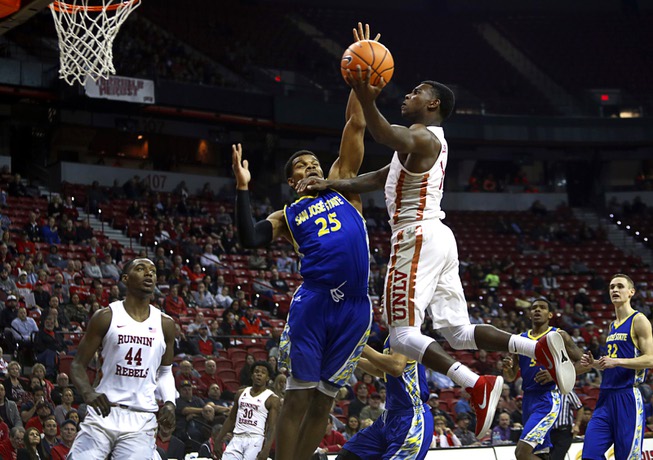 UNLV Rebels guard Amauri Hardy (3) takes a shot over ...
