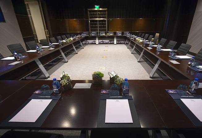 A board room is shown in the Cypress Executive Lounge during a tour of the new Aria East Convention Center Thursday, Feb. 15, 2018. The new $170 million addition adds 200,000 sq. ft. of convention space.