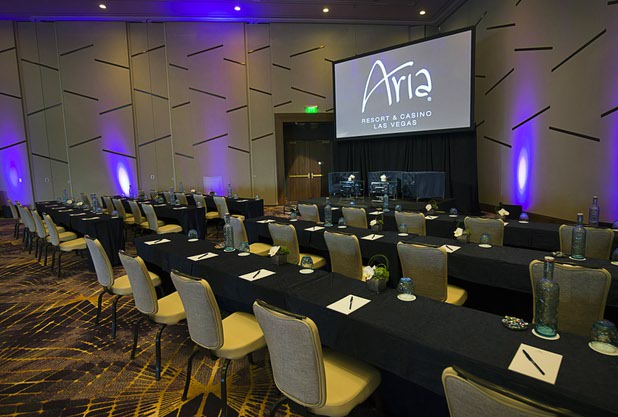 The Primrose Ballroom is set up of an event in the new Aria East Convention Center Thursday, Feb. 15, 2018. The new $170 million addition adds 200,000 sq. ft. of convention space.