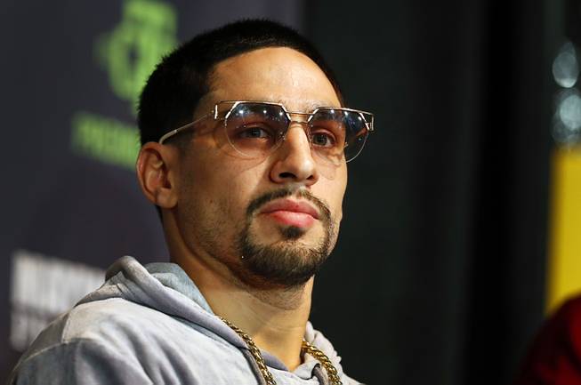 Welterweight boxer Danny Garcia of Philadelphia attends a news conference at the Mandalay Bay Thursday, Feb. 15, 2018. Garcia will fight Brandon Rios of Oxnard, Calif. at the Mandalay Bay Events Center Saturday.