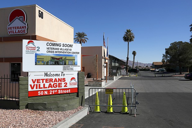 A view of Veterans Village 2 near downtown Las Vegas Saturday, Feb. 24, 2018. The village will break ground on an 11-unit tiny home community on Monday.