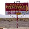 A sign gives direction to Dennis Hof's Love Ranch brothel in Crystal, Dec. 20, 2017.