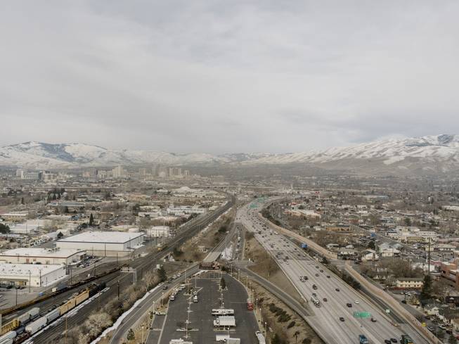 Interstate 80 in Reno, March 7, 2018. Reno is among several Western cities experiencing congestion and new tensions as California residents and businesses seek more affordable locations.