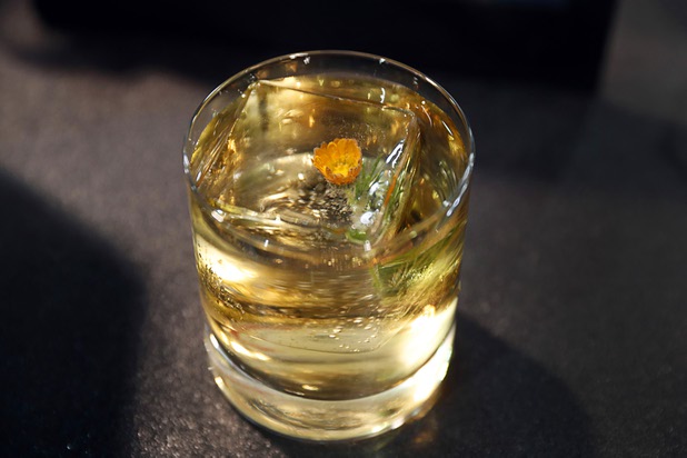 True Cubes ice floats in a drink during the annual Nightclub and Bar Show at the Las Vegas Convention Center Tuesday, March 27, 2018. The ice cubes are made in a special tray that removes dissolved solids making the ice perfectly clear. 