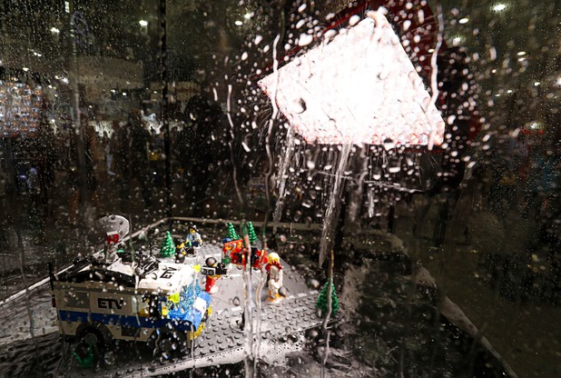 A waterproof LED Practilite 802 light is displayed in the Kinotechnik booth during the National Association of Broadcasters (NAB) show at the Las Vegas Convention Center Tuesday, April 10, 2018.