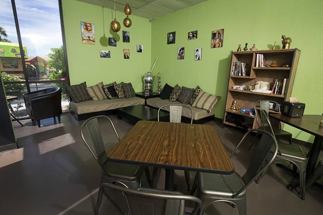A dining area at Pots, an Egyptian vegetarian restaurant at 1745 S. Rainbow Blvd., Tuesday, May 8, 2018.