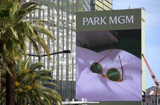 The marquee sign is shown at the Park MGM, formerly the Monte Carlo, Friday, May 11, 2018. The name change and new look is part of the resort's rebranding and renovation project. 