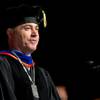 UNLV President Len Jessup stands during UNLV's 2018 Spring Commencement ceremony at the Thomas & Mack Center Saturday, May 12, 2018.