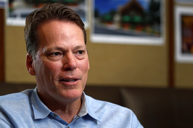 Craig Cavileer, CEO of the Silverton, talks about the Silverton Village, a $60 million dining and entertainment district under construction at Blue Diamond Road and Dean Martin Drive, during an interview at the casino Thursday, May 17, 2018.