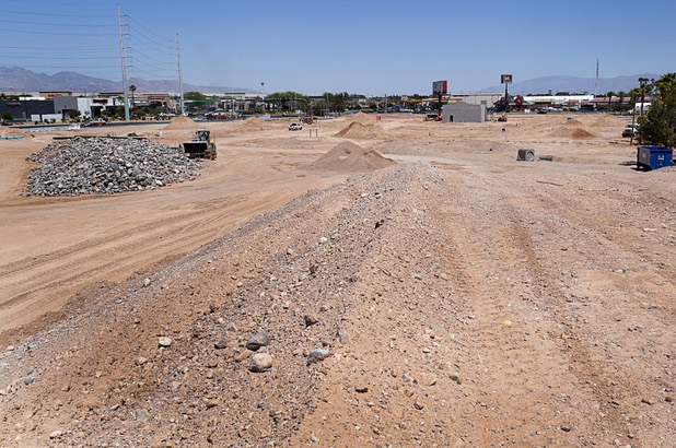 Construction is underway at Silverton Village, a $60 million dining and entertainment district under construction at Blue Diamond Road and Dean Martin Drive, Thursday, May 17, 2018.