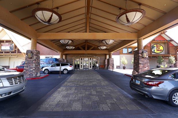 A view of the porte cochere at the Silverton hotel-casino Thursday, May 17, 2018.