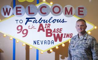 Col. Paul J. Murray commander of the 99th Air Base Wing at Nellis Air Force Base in Las Vegas on Wednesday, May 16, 2018. Miranda Alam/Special to the Sun