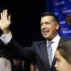 In this Nov. 4, 2014, file photo, Gov. Brian Sandoval waves in Las Vegas. 