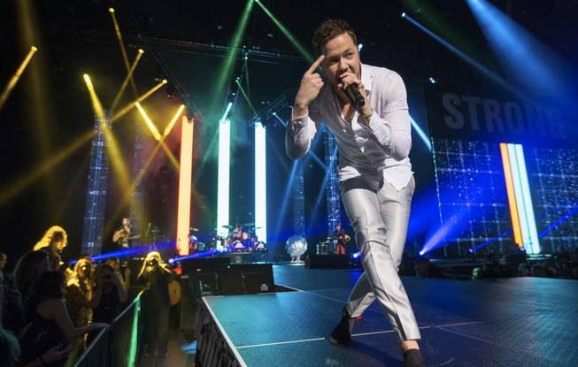  In this Dec. 1, 2017, file photo, Dan Reynolds of Imagine Dragons performs during the Vegas Strong Benefit concert in Las Vegas.