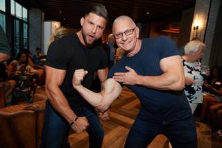 Dave Reid and Robert Irvine pose for a photo during the Summer Cookout event at Public House Thursday, June 14, 2018. The Tropicana partnered up with Three Square Food Bank for its 