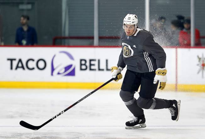 Defenseman Nicolas Hague (14) works out during the Vegas Golden Knights' Development Camp at City National Arena in Summerlin Wednesday, June 27, 2018.