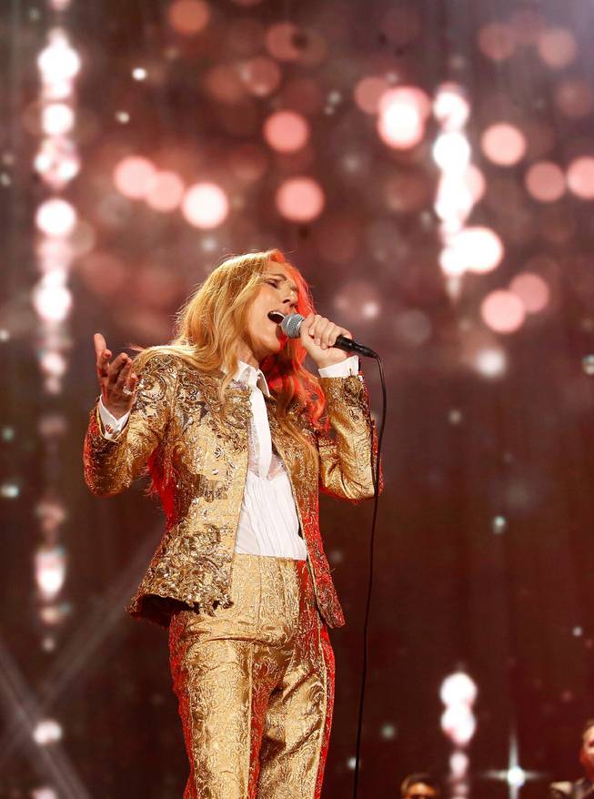Celine Dion performs at the Tokyo Dome.