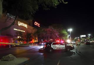 A Metro Police officer is shown outside GameWorks in the Town Square shopping mall after a fight Friday, July 6, 2018.
