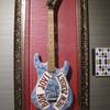 This July 5, 2018 photo shows the guitar played by Bon Jovi guitarist Richie Sambora during the band's "New Jersey" tour from 1988 to 1990., part of a large collection of music memorabilia on display at the Hard Rock casino in Atlantic City, N.J. 