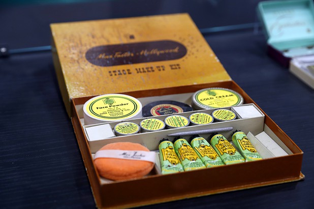 A vintage stage makeup kit is displayed in a case at L Makeup Institute, a makeup school and cosmetic store, at Tivoli Village, 440 S. Rampart Blvd., Thursday, July 12, 2018.