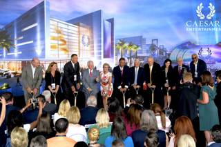 Caesars Entertainment Executives and dignitaries at the groundbreaking of CAESARS FORUM a $375 million, 550,000 square-foot conference center debuting in 2020. Monday, July 16, 2018.