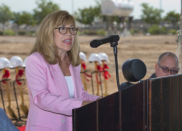 during a groundbreaking ceremony for the first innovation building in the Harry Reid Research & Technology Park (UNLV Tech Park) on West Sunset Road near Durango Drive Tuesday, July 17, 2018.