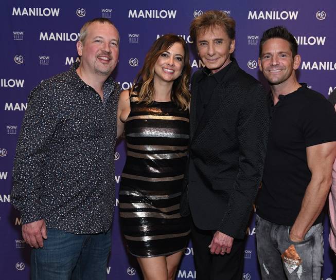 When pop stars collide: Half of 98 Degrees with Barry Manilow.