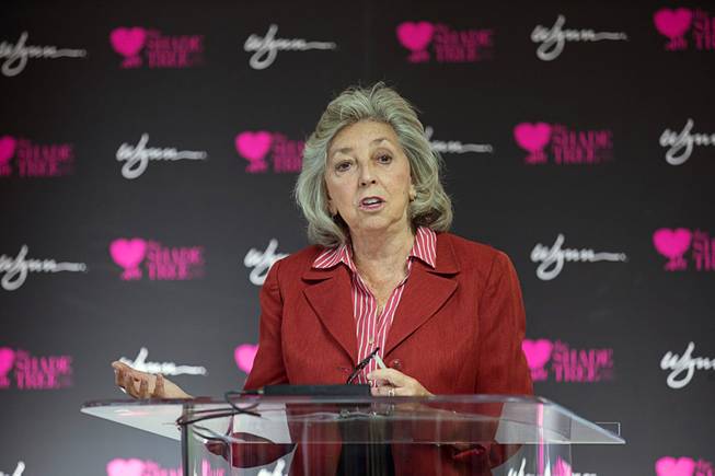 Congresswoman Dina Titus, D-Nev., speaks during an event at the Shade Tree women's shelter Tuesday, Aug. 7, 2018. Maurice Wooden, president of Wynn Las Vegas, announced Wynn Las Vegas will commit up to $1.5 million to improvements at the shelter. The partnership includes several local construction and professional trade organizations.