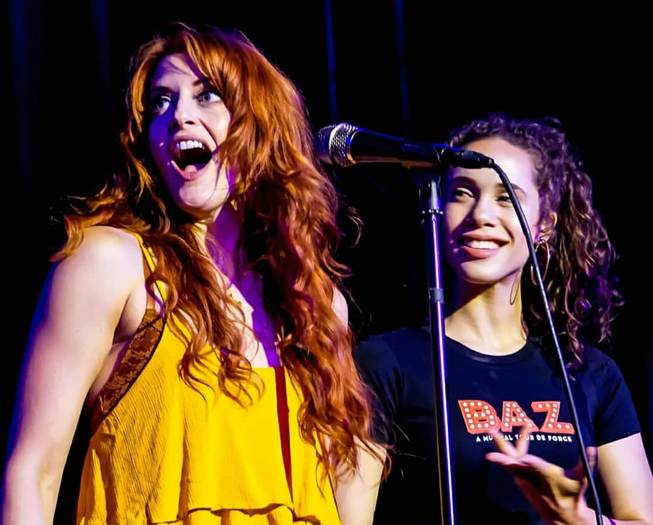 "Baz" castmates Anne Martinez (left) and Jaclyn McSpadden perform at the Stage Door Cabaret on July 11 at The Space.