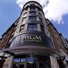 This Wednesday, Aug. 15, 2018, photo shows the MGM Springfield casino's front facade on Main Street in Springfield, Mass. 