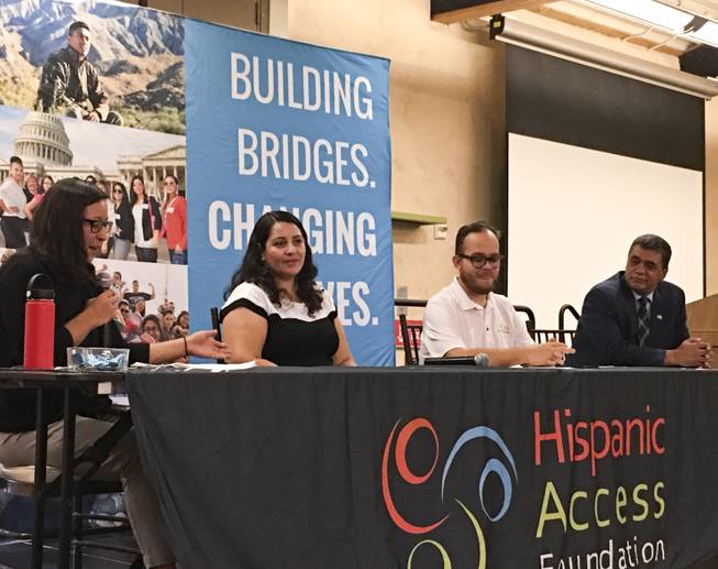 Panelists discuss the importance of public lands for the Latino community at the Springs Preserve, Tuesday, August 21, 2018.