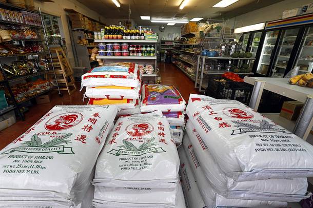 Bags of rice are displayed at Sisters Oriental Market, 1732 Fremont St., Wednesday, Aug. 29, 2018.