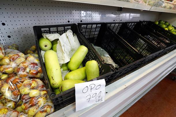 Opo squash is displayed at Sisters Oriental Market, 1732 Fremont St., Wednesday, Aug. 29, 2018.