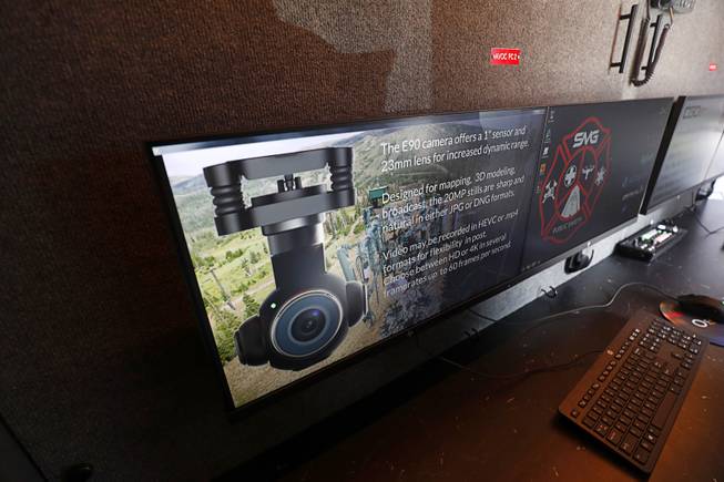 A view of video monitors inside the Sundance Media Group's ...