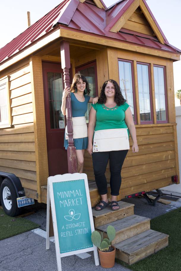 Alexandra Hamilton and Brie Lujan, owners of local business Minimal Market, pose for a photo outside their micro-boutique located at Fergusons Downtown. Wed. Aug 22, 2018.