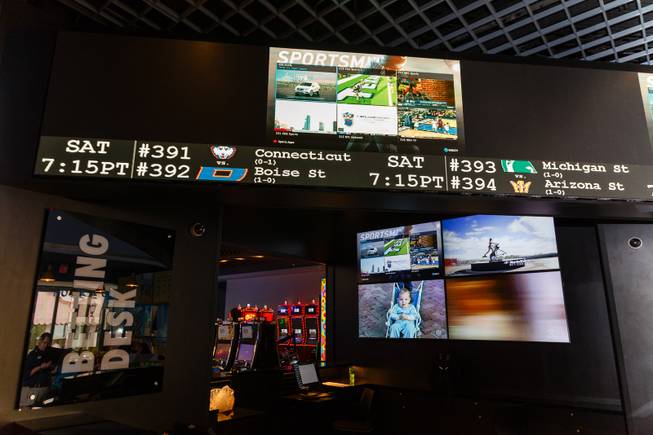 The betting desk section of a new sports book and bar called The Book inside The LINQ is seen here, Wednesday, Sep. 5, 2018.
